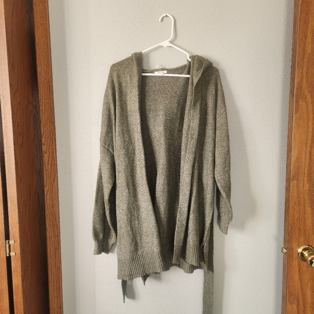NWT Maurices Sage Green Hooded Cardigan